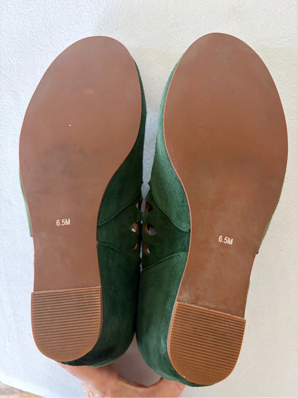 Jeffrey Campbell Havana Last Suede maryJane Buckle Wedges, green, like new - Picture 13 of 14